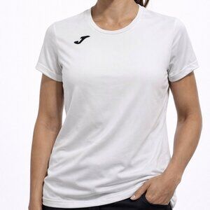 Joma Women's White Athletic Tee L Performance Training Workout Top Golf Tennis